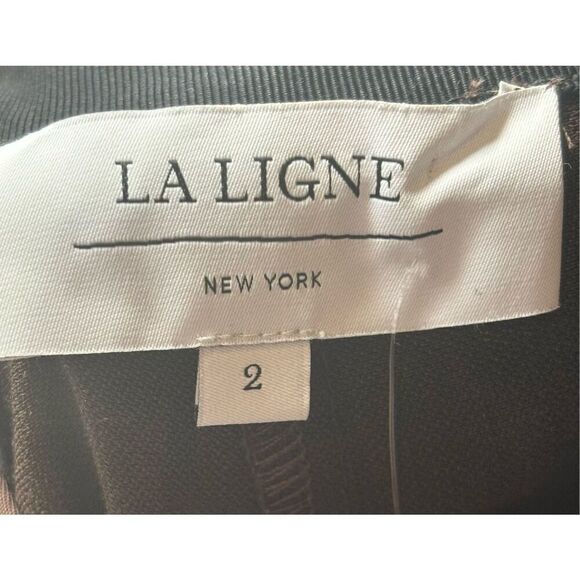 La Ligne Wide Leg Linen Blend Pant in Coffee Brown NWT Size 2 - Picture 3 of 6